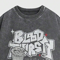 T-shirt court tendance pour homme en coton biologique 100% écologique, imprimé DTF personnalisé sur le devant avec slogan 'Burger Frites'