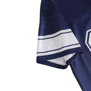 Camiseta de fútbol estilo boxy del fabricante pakistaní, color azul marino, hombros caídos, doble capa de malla, para hombre. - Product Image 6