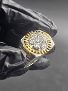 Hip Hop Moissanite Cluster Iced Out Men’s Ring 925 Silver 14K <b>Gold</b> Plated Luxury Bling <b>Tester</b> Pass Statement Jewelry - Product Image 3