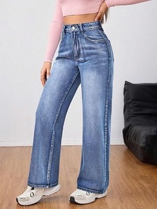 Classic Blue Women's <b>Boot</b> Cut Jeans-Mid-Waist Knee-Length Vintage Style Eco-Friendly & Color Fade Proof - Product Image 4