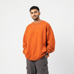 Sudadera de Forro Polar Impermeable para Hombre, Cuello Redondo, Oversize, Lisa, Manga Regular, Ajuste Holgado, Algodón, Invierno - Product Image 6
