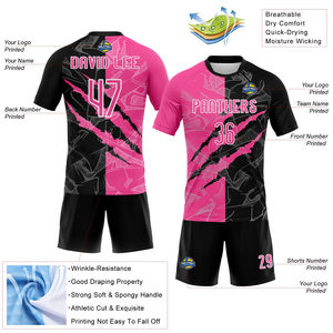Personaliza tu camiseta de voleibol sublimada en rosa y negro con el logotipo de tu equipo para hombre, conjunto de uniforme juvenil que absorbe la humedad, OEM - Product Image 3