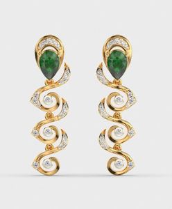 Pendientes colgantes de diamantes halo elegantes de alta calidad para ceremonia de compromiso, de proveedor indio al mejor precio. - Product Image 1