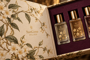 Caja de Embalaje Personalizada para Perfumes, Estilo Libro con Bisagras, Color Marfil - Product Image 3