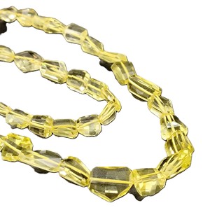 Perles de citrine naturelle jaunes taillées en baguette, haute qualité, pour la fabrication de colliers, marque RUHAN GEMS du Rajasthan, tailles variées - Product Image 2