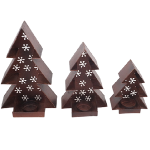 Porte-bougie chauffe-plat en fer durable, finition rouille, pour décoration intérieure/extérieure, fournitures de fête et célébrations festives - Product Image 1