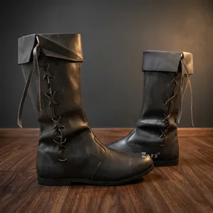 Bottes en cuir viking authentiques faites à la main pour hommes, confortables, durables, authentiques, chaussures d'histoire, chaussures de reconstitution historique - Product Image 3