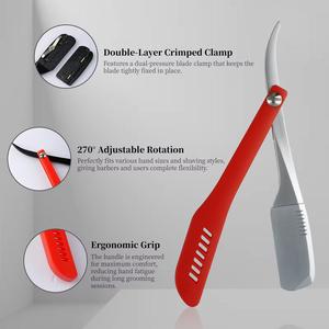 Red Handle Stainless Steel Single Blade Razors for <b>Bikini</b> Hair Removal ABS Plastic Grip - Product Image 4