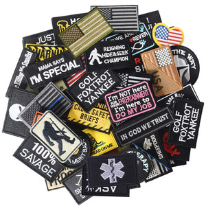 Iron-On Embroidered Patches Set With Flag Style Designs For Clothing Decoration Custom chenille embroidery badge - Product Image 1