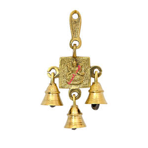 Antique Finish Indian Handmade Brass Wind <b>Chime</b> of Lord Laxmi With <b>Bells</b> Hanging for Home and Temple Decoration - Product Image 1