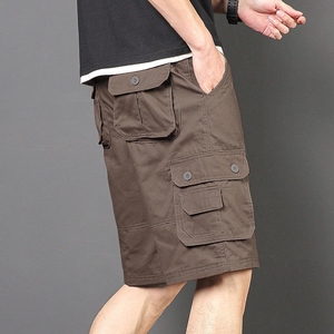Pantalones Cortos Cargo de Verano para Hombre, Casuales, con Cordón, Múltiples Bolsillos, Holgados, Rectos, Transpirables, Estilo Vintage, Lavados, 100% Algodón, Hasta la Rodilla - Product Image 4