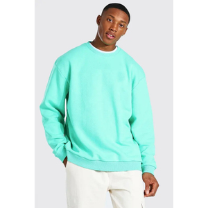Sweat-shirt en molleton à col rond pour homme, design solide personnalisé, hiver, tissu personnalisé OEM à séchage rapide, 100% coton, manches longues - Product Image 1