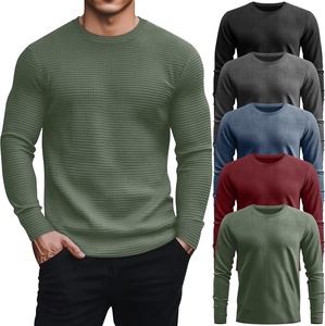 Accessoires de fitness Empire Automne/Hiver Nouveau pull tricoté uni à manches longues anti-plis avec logo frontal pour hommes de style européen et américain - Product Image 1