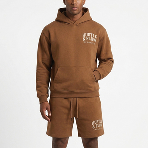 Ensemble sweat à capuche et short pour homme, style streetwear décontracté, imprimé écologique, prix de gros - Product Image 2