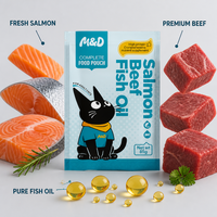 Vente directe du fabricant, nourriture pour animaux de compagnie riche en nutriments, différentes saveurs, sachets de nourriture humide pour chats, 85g