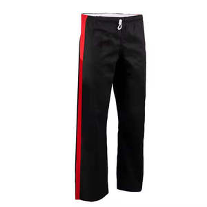 Ensemble d'uniforme de Taekwondo Adiddass rouge et noir à blocs de couleur kwacoku kwesing, haut et pantalon de Dobok pour arts martiaux - Product Image 2