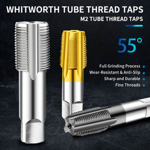 Tarauds de filetage HSS BSPP pour tuyaux 1/8 1/<span class=keywords><strong>4</strong></span> <span class=keywords><strong>3</strong></span>/8 1/2, à cannelures droites, 55 degrés, pour filetage en G parallèle, outil de <span class=keywords><strong>taraudage</strong></span> pour eau, <span class=keywords><strong>gaz</strong></span>, huile et machines - Product Image 2