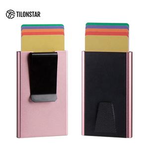 TILONSTAR TVC900c Custom Logo Pop up <b>Card</b> Case Aluminum RIFD Credit <b>Card</b> Holder With <b>Money</b> Clip - Product Image 1