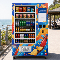 Distributeur automatique de boissons froides et de collations avec présentoir pour boissons en bouteille et en canette, paiements flexibles et télécommande