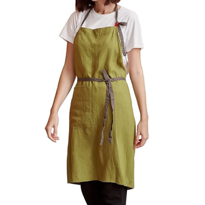 ผ้ากันเปื้อนเอวแบบไม่มีแขนผ้าฝ้าย ผ้ากันเปื้อนครึ่งตัวมีกระเป๋า ซักได้และนำกลับมาใช้ใหม่ได้ กันน้ำ เป็นมิตรกับสิ่งแวดล้อม สำหรับทำอาหารในครัว ร้านกาแฟ - Product Image 3