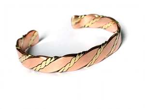 Brazalete de Cobre Trenzado, Brazalete Abierto Hecho a Mano con Logotipo Personalizado en Relieve, Joyería de Moda, Regalo - Product Image 5