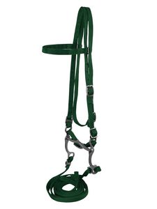 Juego de Brida para Caballo de Nailon Resistente con Riendas y Accesorios Metálicos Ajustables, Equipo Ecuestre para Entrenamiento y Manejo en Establos - Product Image 1