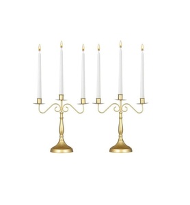 Support de chandelier en métal doré antique à 5 bougies, porte-bougie conique, vente en gros pour la décoration de table de Noël à bas prix - Product Image 2