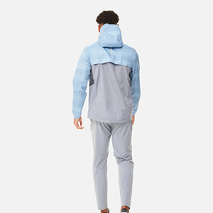 Ensemble de survêtement décontracté pour homme en polyester/coton tricoté écologique, coupe-vent à logo, veste à capuche et short - Product Image 2