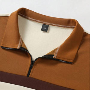 Sweat-shirt à capuche pour homme avec demi-fermeture éclair, design élégant, 100% coton, molleton épais, broderie, vêtements personnalisés écologiques - Product Image 3