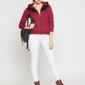 Ensemble de survêtement formel pour femme, personnalisé, en gros, hiver, couleur unie, grammage lourd, en polaire épaisse, avec sweat à capuche zippé et pantalon de survêtement - Product Image 6
