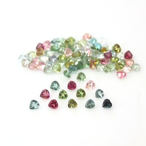 Turmalina Natural Multicolor con Corte en Forma de Corazón, Gema Suelta Facetada de 4mm, Piedra de Turmalina en Forma de Corazón para Fabricación de Joyas, Gema al por Mayor - Product Image 3
