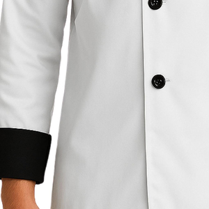 Nouvelle veste de chef à manches longues pour homme, tissu en coton uni, uniforme de restaurant, vêtements de travail pour serveurs, prix bas - Product Image 6
