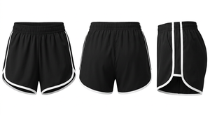 Shorts Deportivos de Punto para Mujer, Cintura Media, Cierre Elástico, Color Sólido, Transpirables, de Poliéster, Corte Regular, para Yoga y Playa - Product Image 2