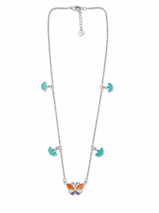 925 Sterling Silver Color Enamel Butterfly Pendant Necklace Nature Inspired High Polish Womens Fashion Jewelry Daily Wear <b>Party</b> - Product Image 5