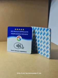 Support NFC Google Review en Acrylique Blanc et Noir avec Évaluation 5 Étoiles – Tapper pour Évaluer – Merci pour votre Visite - Product Image 5