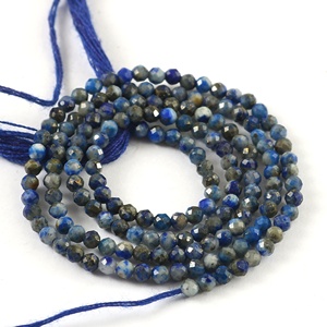 Perles rondes en lapis-lazuli naturel bleu, taille facetée 2 mm, certifiées par un tiers, personnalisables – Vente chaude - Product Image 2
