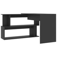 Bureau d'angle gris en bois d'ingénierie 78.7 "x 19.7" x 29.9 "pour ordinateur