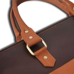Sac pour ordinateur portable en cuir véritable noir grande capacité, sacoche bandoulière, sac de voyage d'affaires portable - Product Image 6
