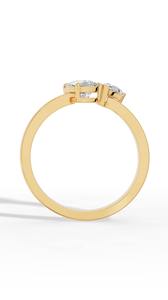 แหวนเพชรทรงลูกแพร์คุณภาพสูง Toi Et Moi พร้อมตัวเรือนเงินแท้ 925 ขายส่ง OEM ผู้ผลิตและจำหน่ายเครื่องประดับชั้นดี - Product Image 6