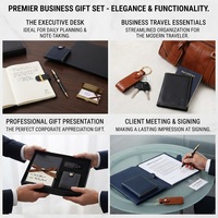 Ensemble cadeau pour homme, 4 pièces, pour la fête des pères, anniversaires, avec boîte, carnet, portefeuille, porte-clés, stylo, cadeau pour mari