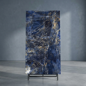 Carrelage en céramique pleine masse brillant 60x120 bleu silex, carrelage mural et de sol en porcelaine émaillée polie effet marbre, carrelage en porcelaine blanc Panda - Product Image 6