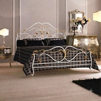 Lit de luxe réglable en fer forgé de style victorien, fait main, noir antique, pour chambre à coucher, hôtel ou maison