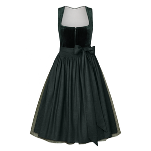 Dirndl OEM/ODM, nouvelle tenue européenne avec corsage en velours côtelé et tablier en lin, robe courte Dirndl, tenue pour l'Oktoberfest, festival bavarois - Product Image 6