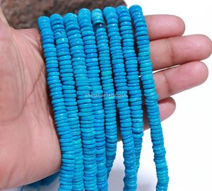 Perles de Turquoise Naturelle Heishi en Forme de Pneu 6-7mm, Perles Lisses en Turquoise en Forme de Roue, Prix de Gros, Fil de Perles de Pierres Précieuses en Vrac 16 Pouces - Product Image 5