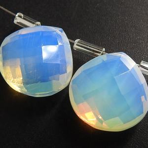 Cristal de Cuarzo Azul Ópalo Facetado en Forma de Lágrima, Piedra de Cristal Hecha a Mano para Hacer Joyas, Cuentas Sueltas en Forma de Corazón - Product Image 1