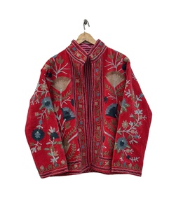 Most Trending Handmade Suzani Embroidery Velvet Winter <b>Jacket</b> <b>Women</b> Short Suzani <b>Jacket</b> Free Size Short Quilted <b>Jacket</b> - Product Image 1