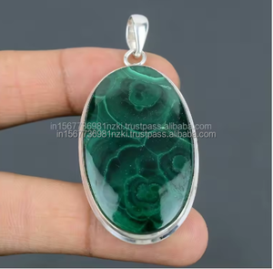 Collar de malaquita, collar elegante, joyería, colgante de malaquita de Plata de Ley 925, regalo de cumpleaños para el cuello, colgante de plata - Product Image 4