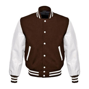Men's Varsity Jacket Contrast Leather Sleeve Wool Letterman Jacket Custom Private Label OEM ODM Fashion Apparel - Product Image 1