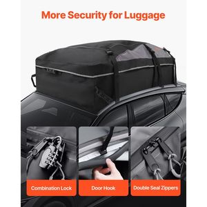 Bolsa de Carga para Techo de Auto 100% Impermeable, Tela Oxford 900D, 21 Pies Cúbicos, Bolsa de Equipaje para Techo de Vehículo - Product Image 6