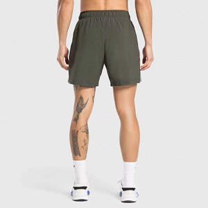 Wholesale Men's Solid Olive Green Quick Dry Athletic <b>Shorts</b> With Elastic Waist And Pockets Casual Workout Running <b>Short</b> Pants - Product Image 2